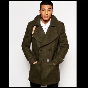 Superdry heavyweight wool vintage peacoat